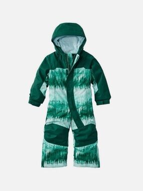 LL Bean Toddler 3T Green Forest-Print Snowsuit